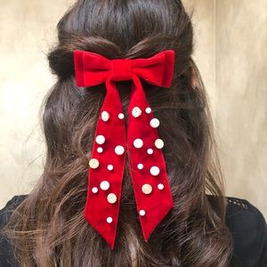 French Barrette Velvet Bow